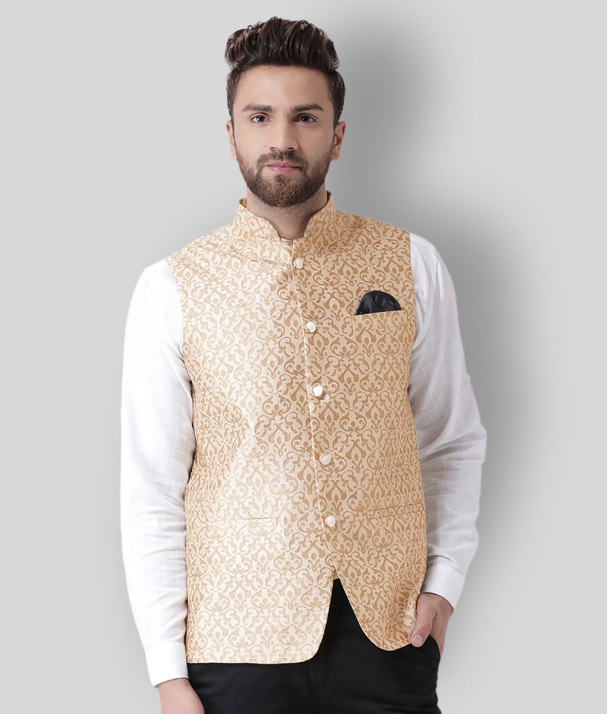     			Hangup Multi Cotton Blend Nehru Jacket