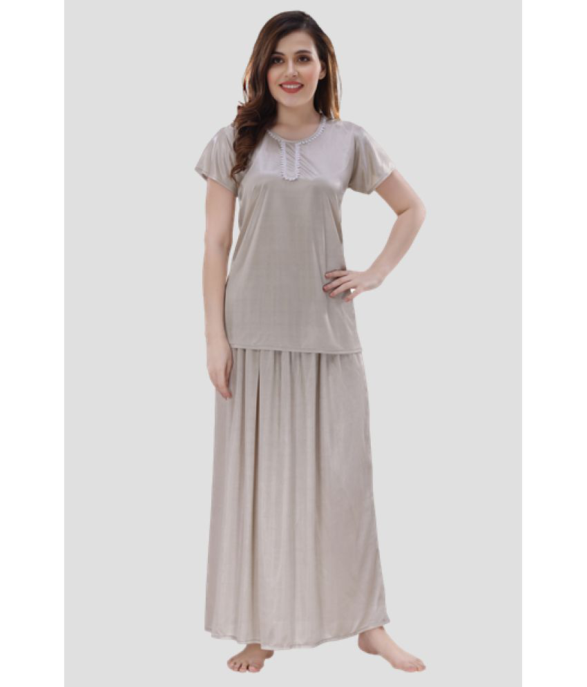     			Romaisa - Grey Satin Women's Nightwear Night Dress ( Pack of 1 )