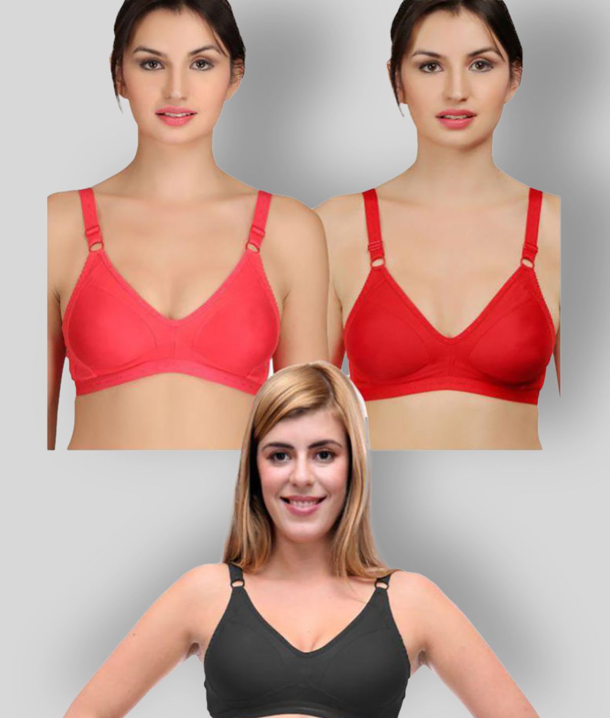     			Selfcare - Multicolor Cotton Non - Padded Women's T-Shirt Bra ( Pack of 3 )