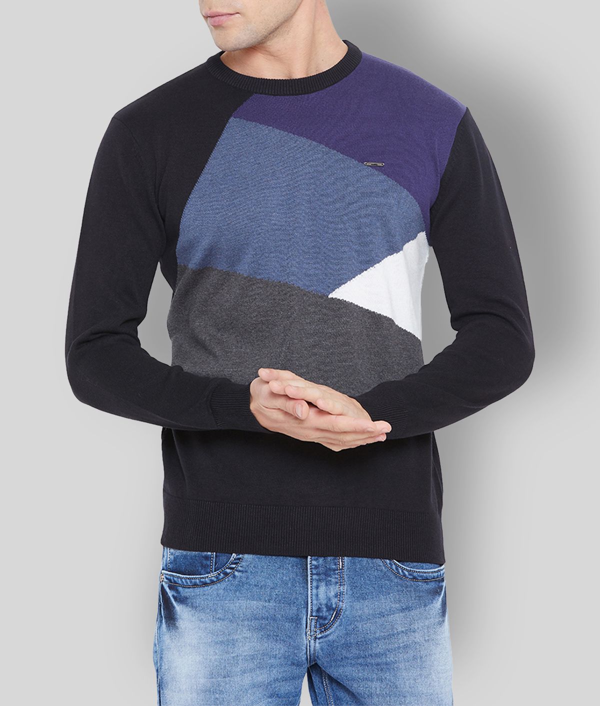     			Duke Grey Round Neck Sweater