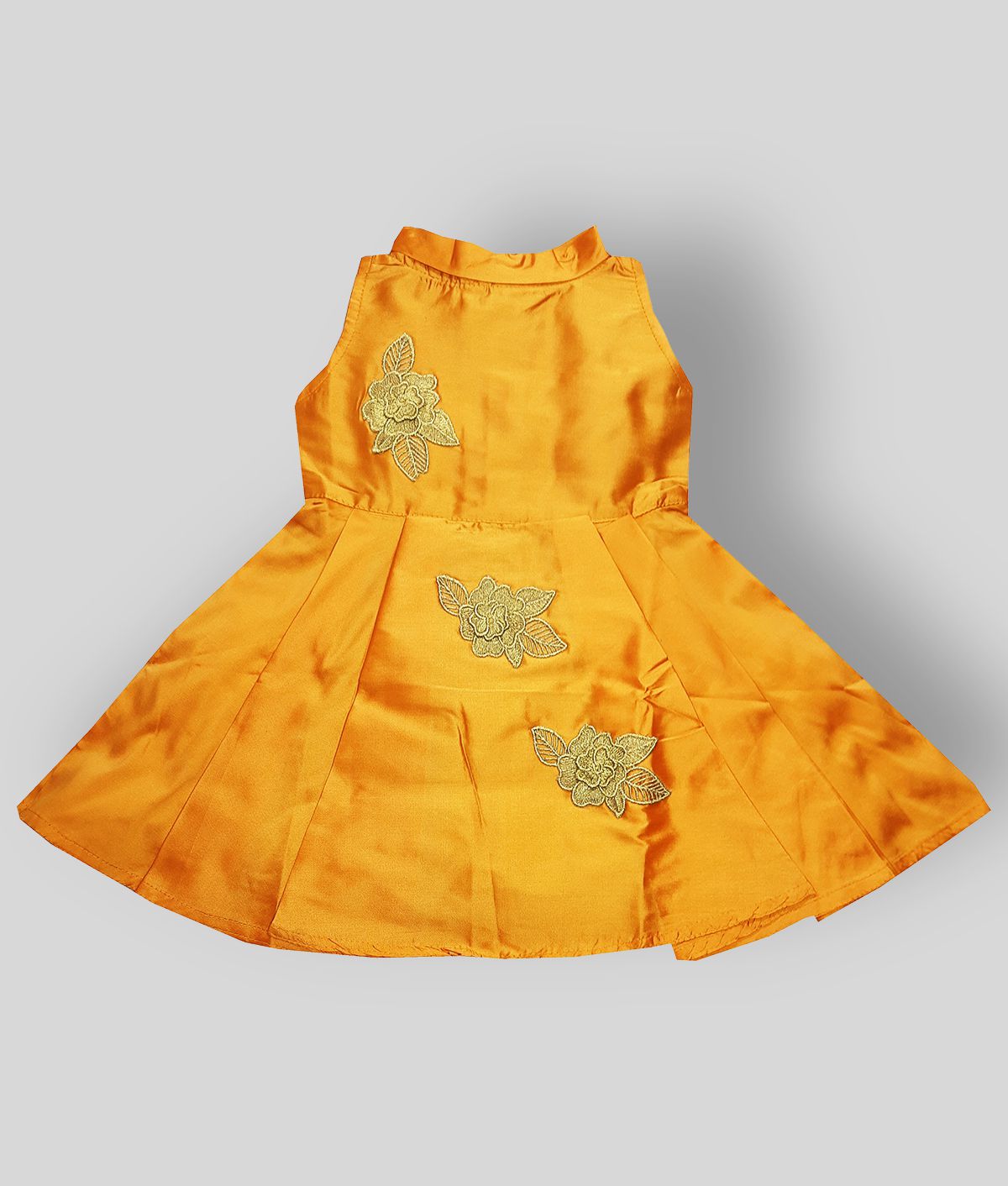     			LITTLE PANDA - Yellow Cotton Blend Baby Girl's Frock ( Pack of 1 )