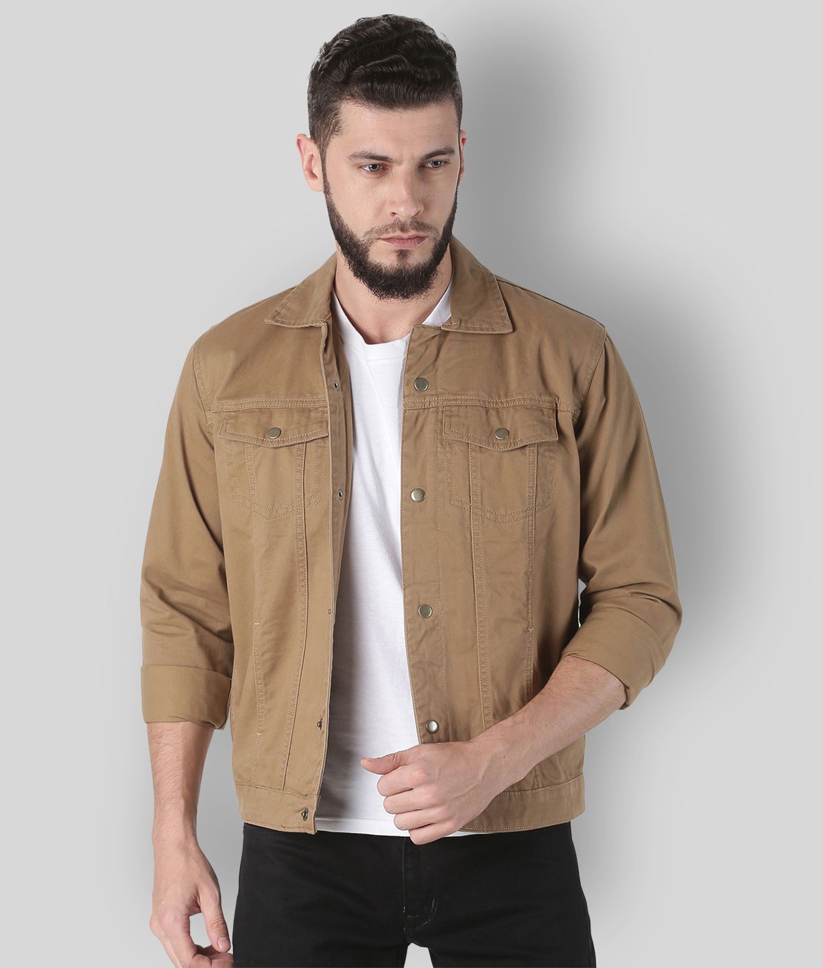 Raa Jeans - Brown Denim Slim Fit Men's Denim Jacket ( Pack of 1 ) - Buy ...