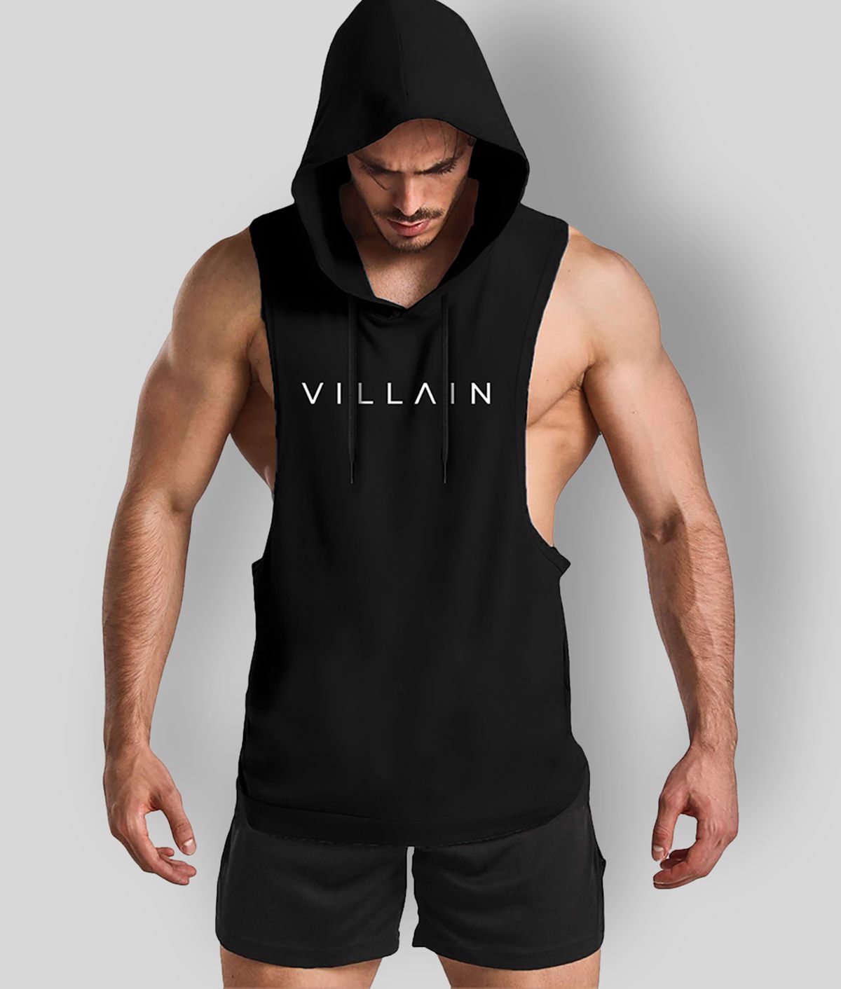     			VILLAIN -  Black Polyester Men's Gym Sweatshirt ( Pack of 1 )