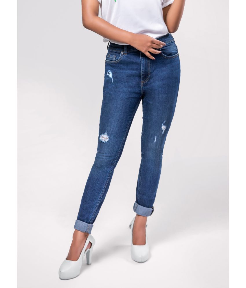     			BLUEViLLE - Navy Denim Lycra Women's Jeans ( Pack of 1 )