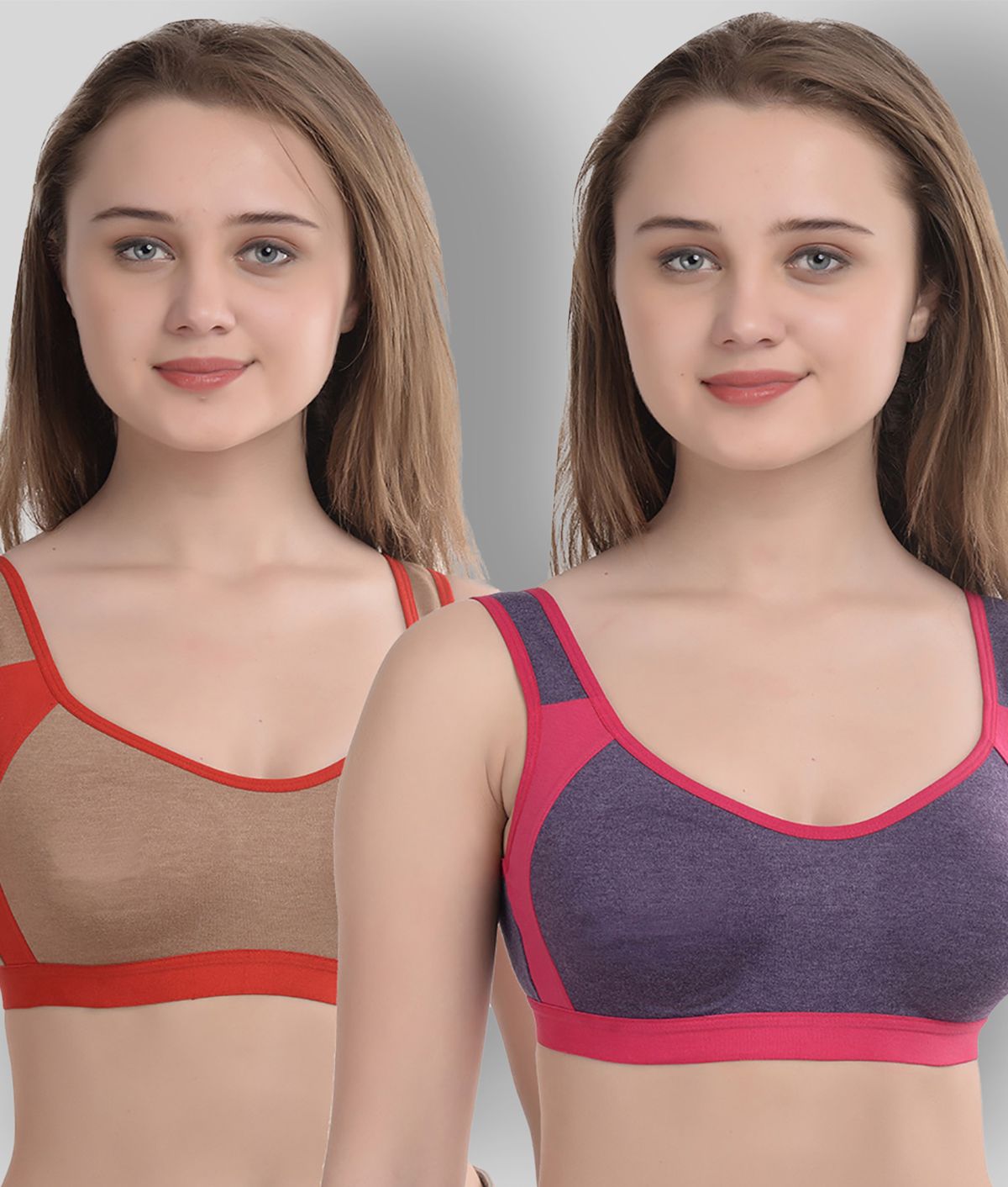     			Elina Pack of 2 Cotton Non Padded Women's Everyday Bra ( Multicolor )