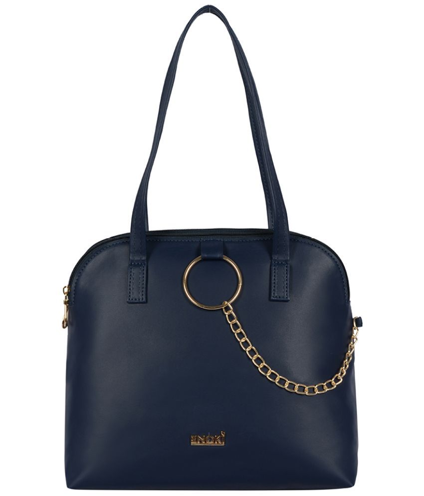     			Enoki - Blue Faux Leather Shoulder Bag
