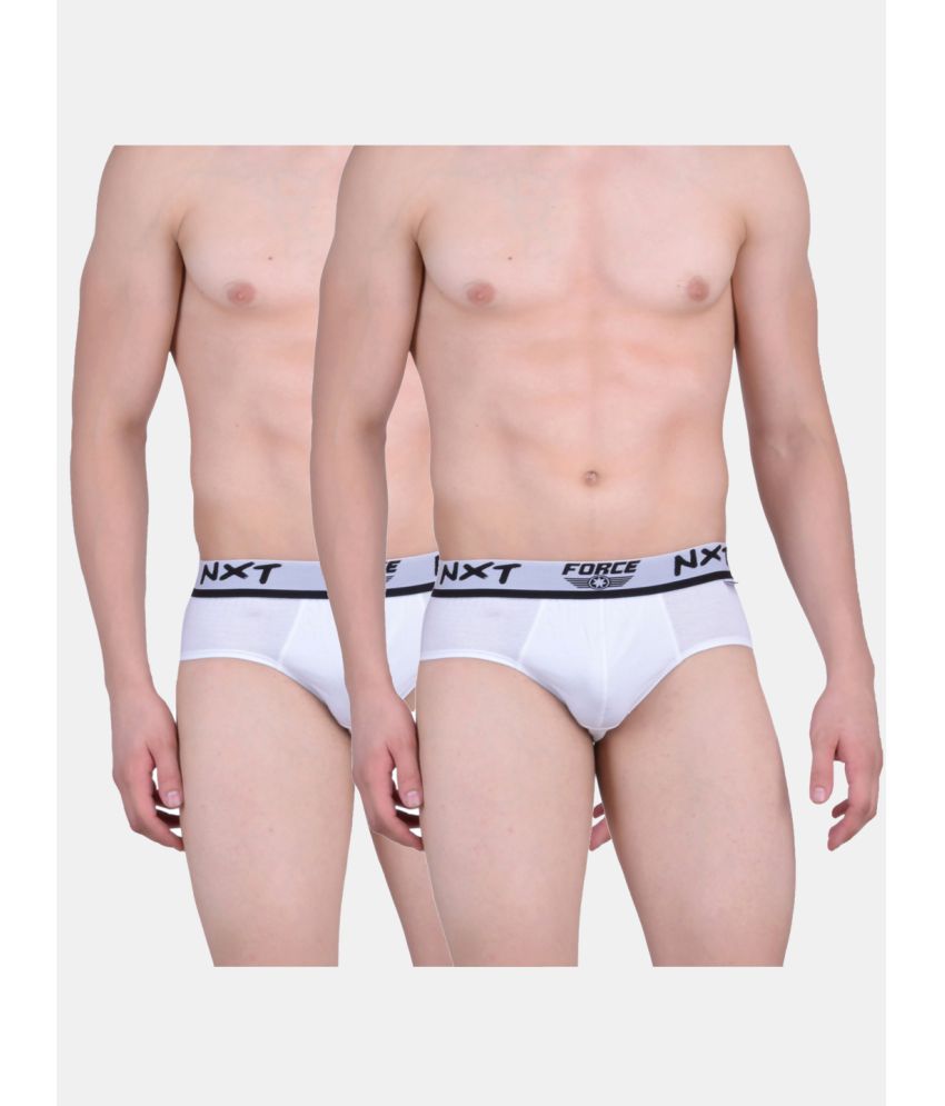     			Force NXT - White Cotton Men's Briefs ( Pack Of 2 )