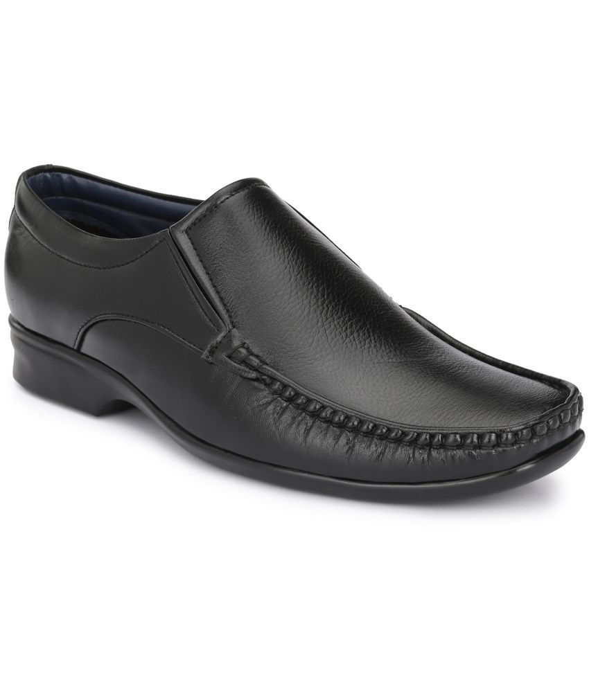     			Leeport - Black Men's Slip On Formal Shoes