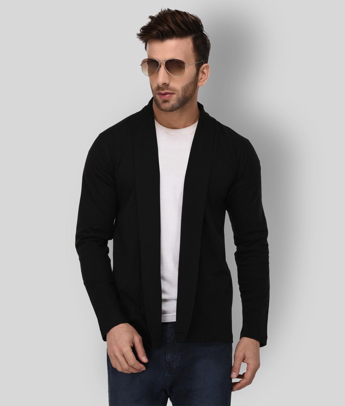     			Rigo - Black Cotton Men's Cardigans Sweater ( Pack of 1 )