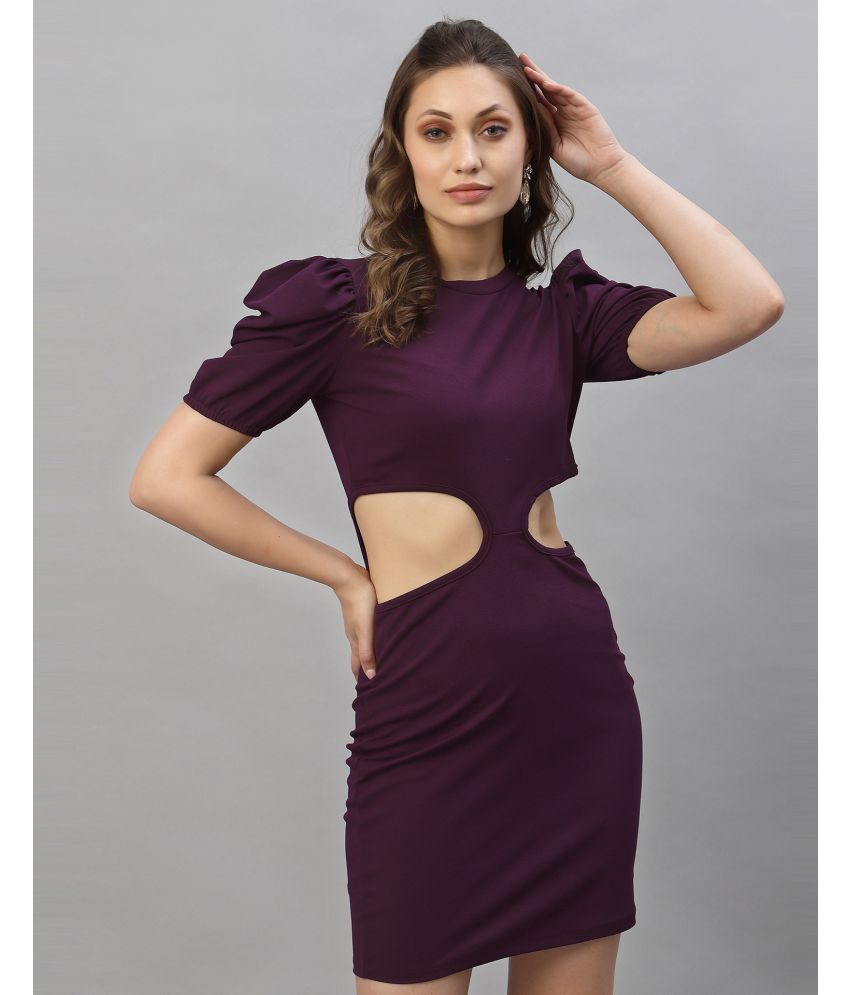     			Selvia - Wine Lycra Women's Cut Out Dress ( Pack of 1 )
