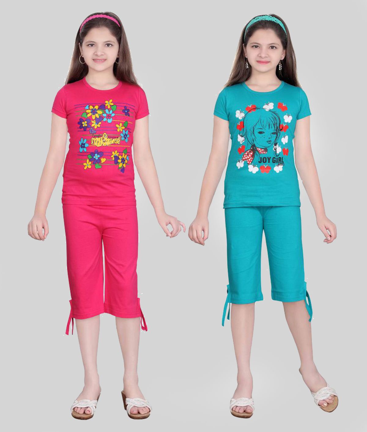     			Sini Mini Pink & Gree Top and Bottom Set Pack of 2