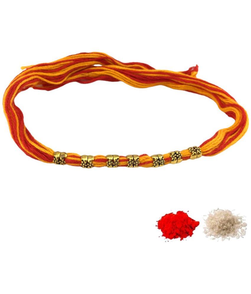     			thriftkart Single Rakhi Multicolour Moli Thred Bracelet Rakhi For Men Pack of 1