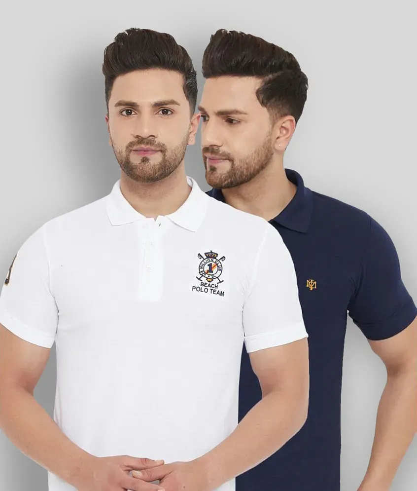 Buy The Million Club White Cotton Blend Regular Fit Men s Polo T