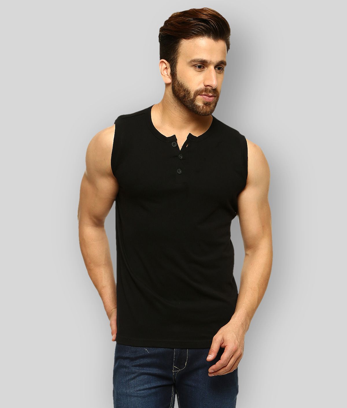     			Gritstones - Black Polyester Regular Fit Men's T-Shirt ( Pack of 1 )