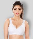 Dermawear White Poly Cotton Solid Sports Bra