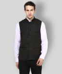 Hangup Black Cotton Blend Nehru Jacket