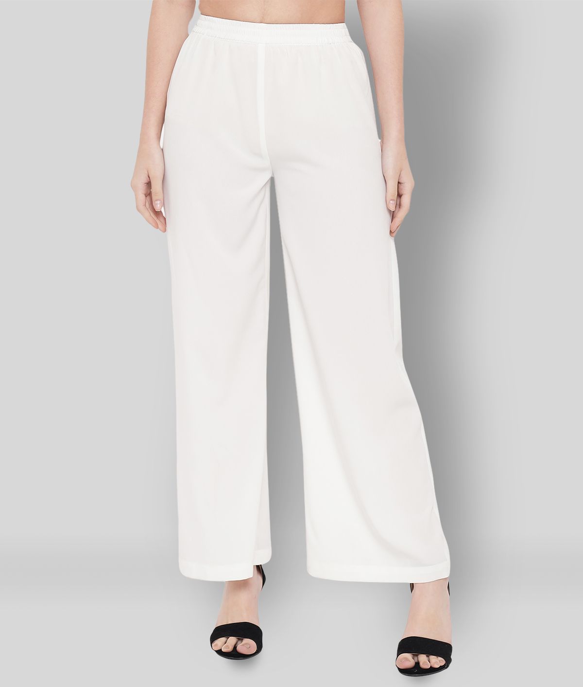 white polyester pants