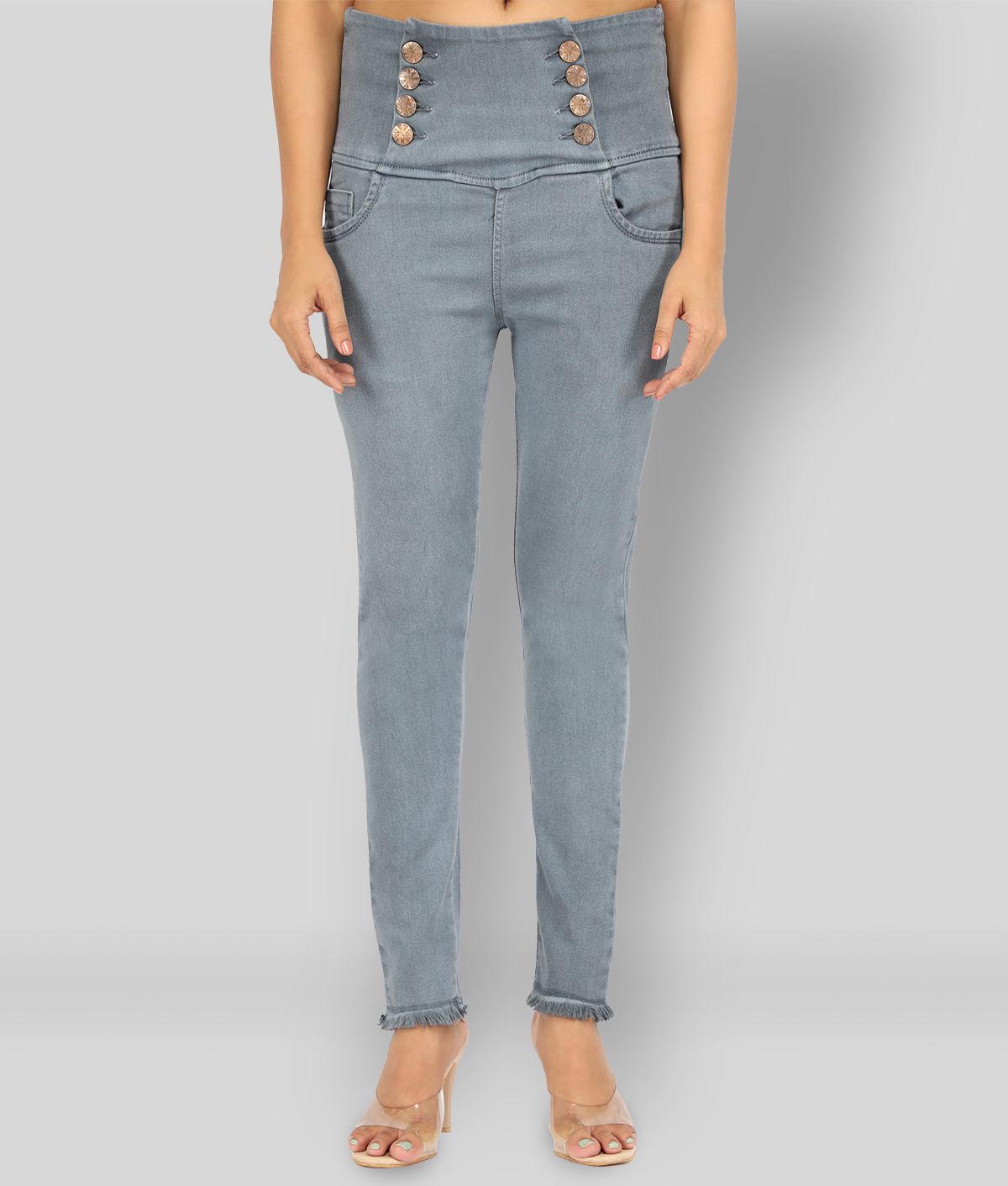     			AngelFab - Grey Denim Skinny Fit Women's Jeans ( Pack of 1 )