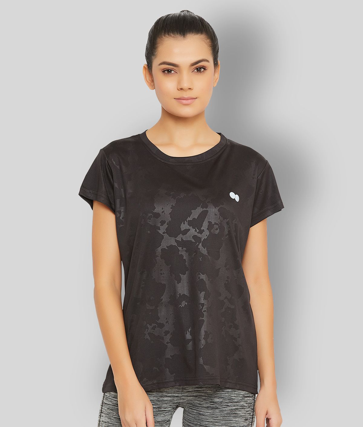     			Clovia Black Polyester Shirt - Single