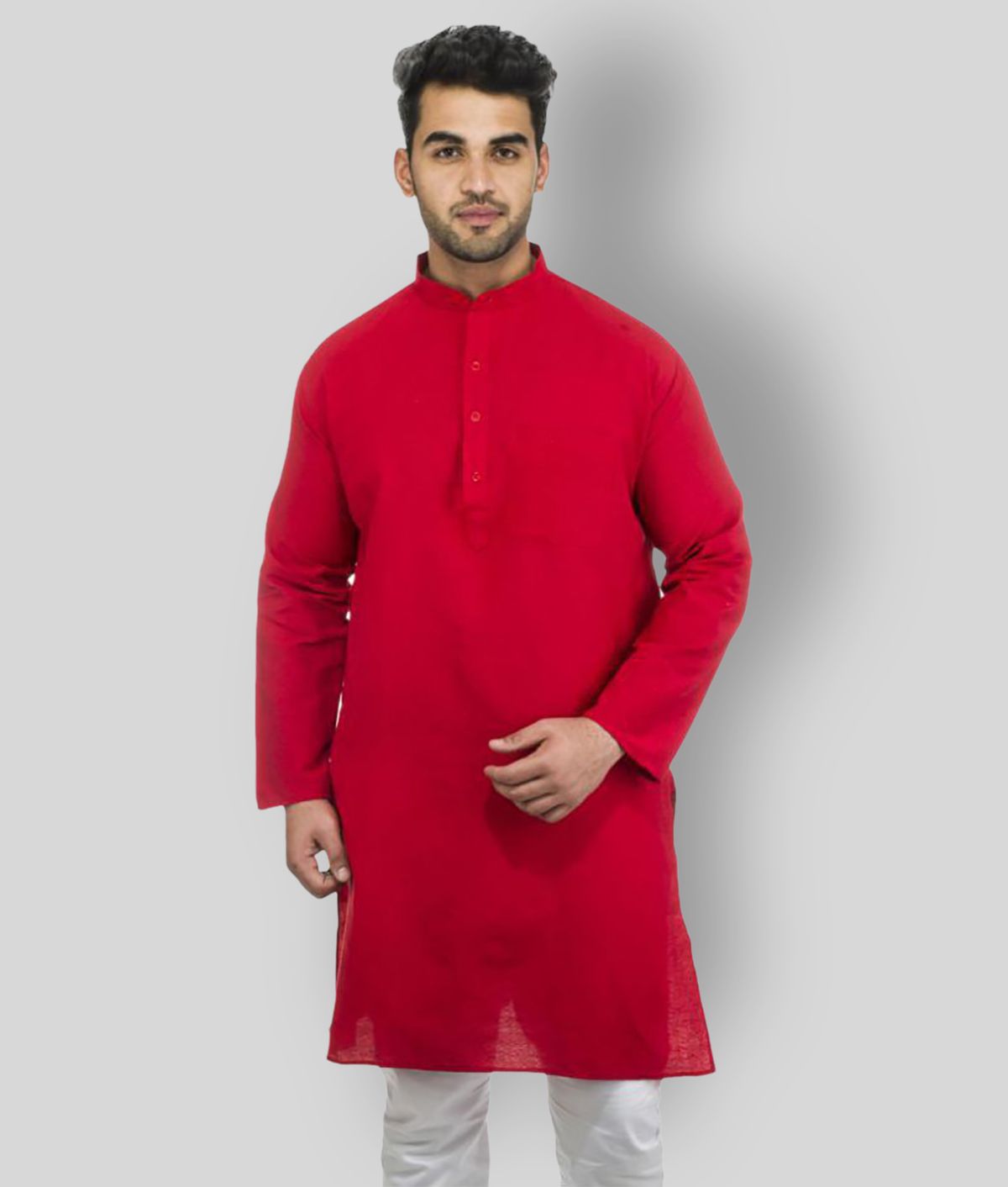     			DESHBANDHU DBK - Red Cotton Men's Regular Kurta ( Pack of 1 )