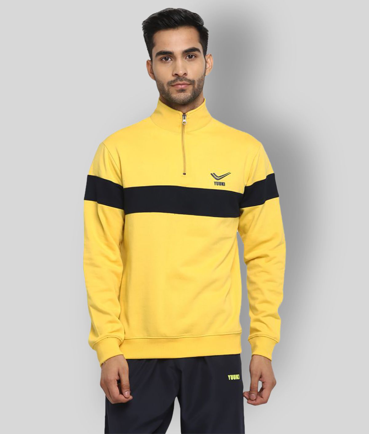     			YUUKI Yellow Polyester Sweatshirt