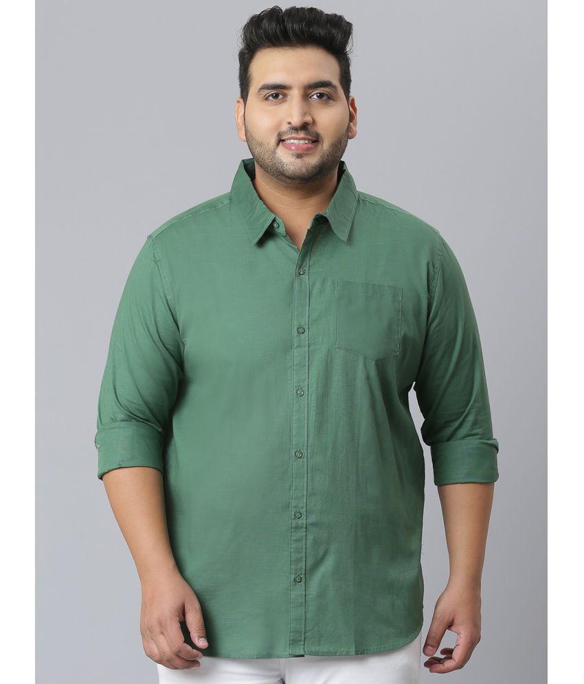     			instaFab - Green Cotton Oversized Fit Men's Casual Shirt ( Pack of 1 )