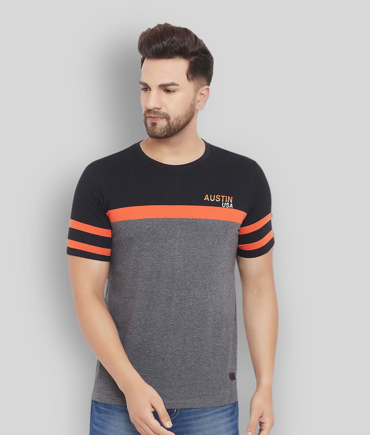 AUSTIN WOOD - Multicolor Polyester Regular Fit Men's T-Shirt ( Pack of 1 )