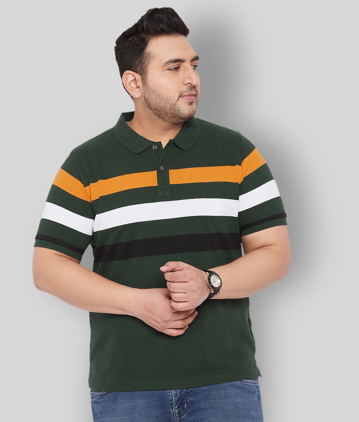     			AUSTIVO - Green Cotton Regular Fit Men's Polo T Shirt ( Pack of 1 )