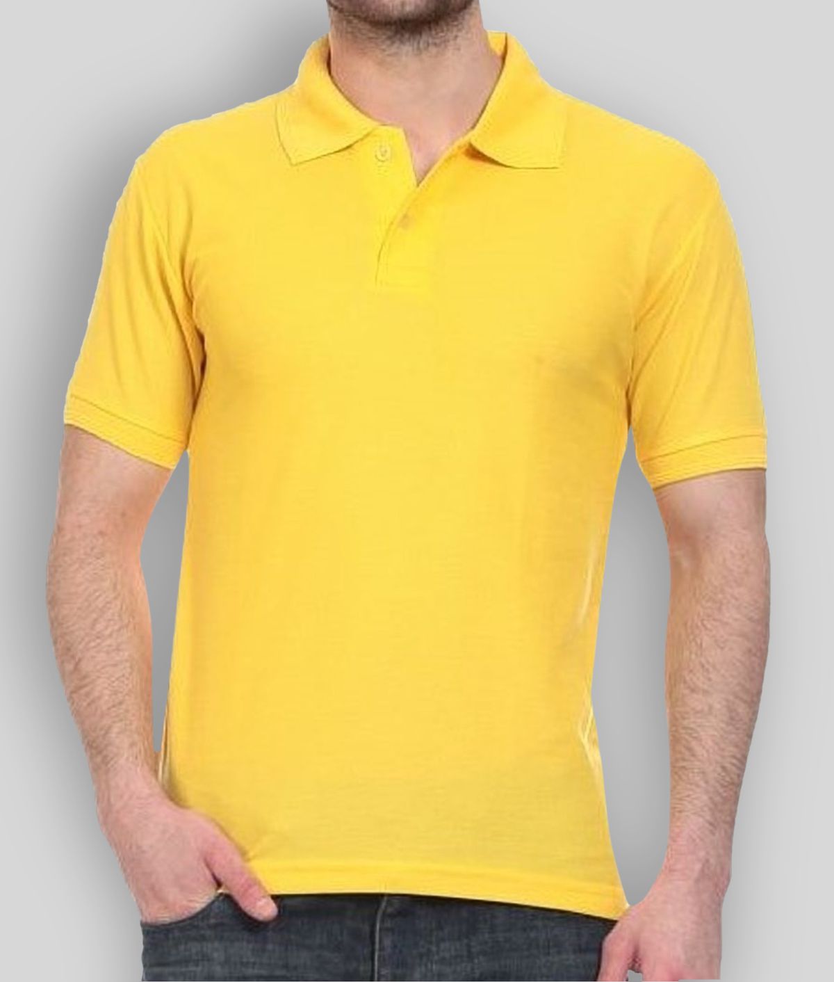     			FASHION365 - Yellow Cotton Blend Slim Fit Men's Polo T Shirt ( Pack of 1 )