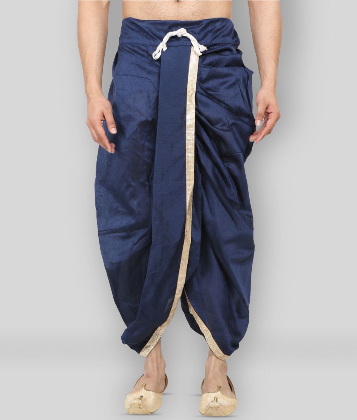     			GN hub - Blue Silk Men's Dhoti ( Pack of 1 )