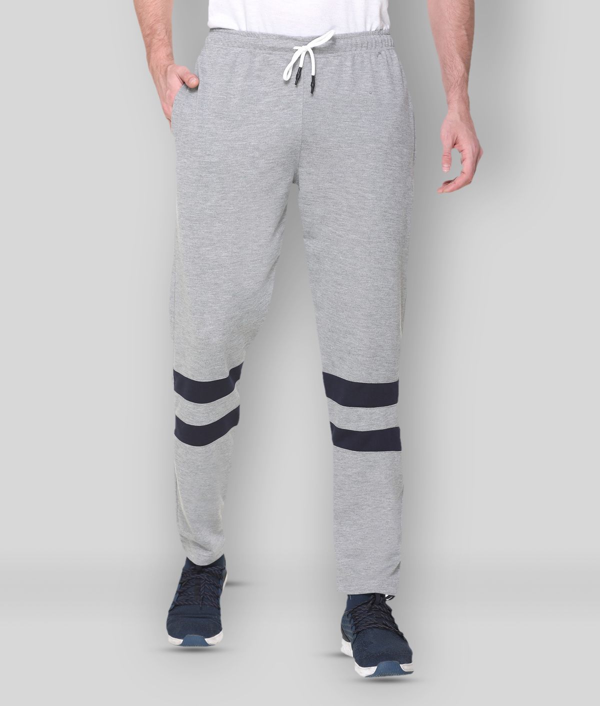     			HVBK - Grey Melange Cotton Blend Men's Trackpants ( Pack of 1 )