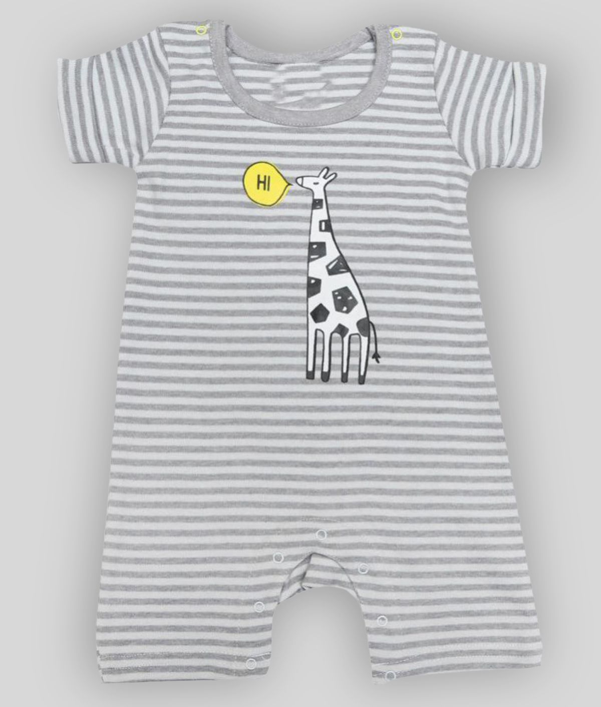     			Kaboos 100% Cotton Stripe With Printed Baby Romper