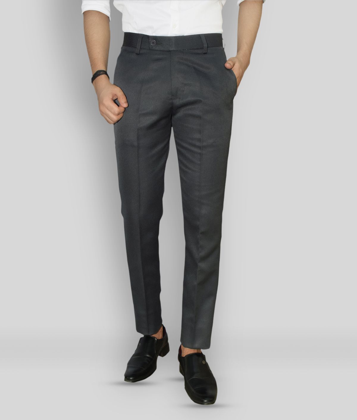     			Kundan - Dark Grey Polycotton Slim - Fit Men's Formal Pants ( Pack of 1 )