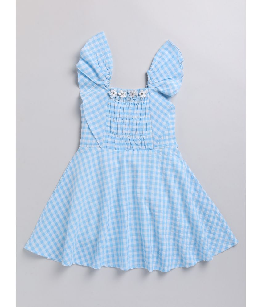     			Nottie planet - Blue Cotton Blend Girls A-line Dress ( Pack of 1 )