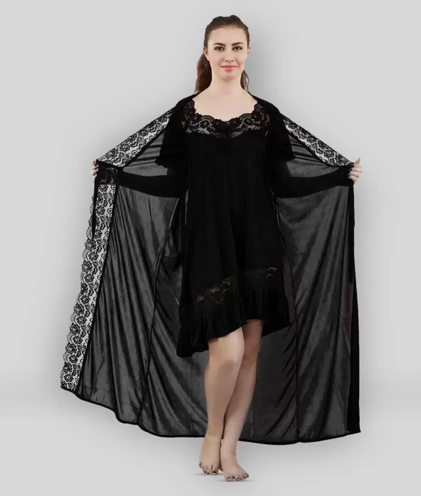 Black Satin Nightdresses - Buy Black Satin Nightdresses online in India