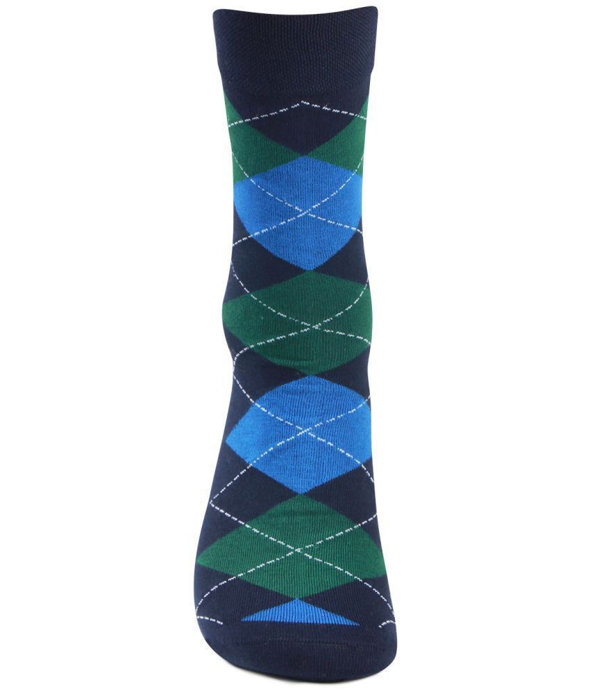     			Bonjour - Navy Blue Cotton Blend Men's Full Length Socks ( Pack of 1 )