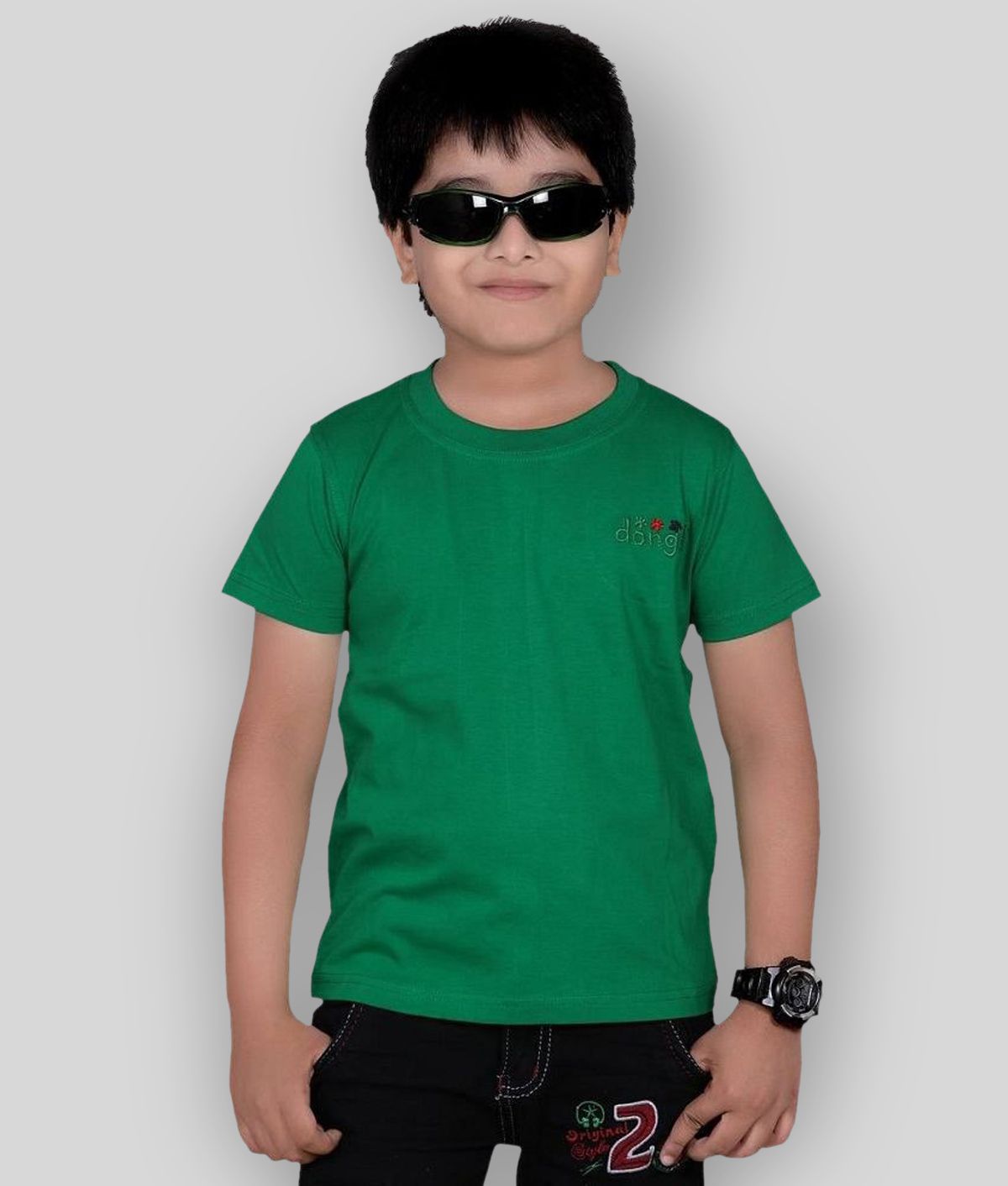 Dongli - Green Cotton Boy's T-Shirt ( Pack of 1 )