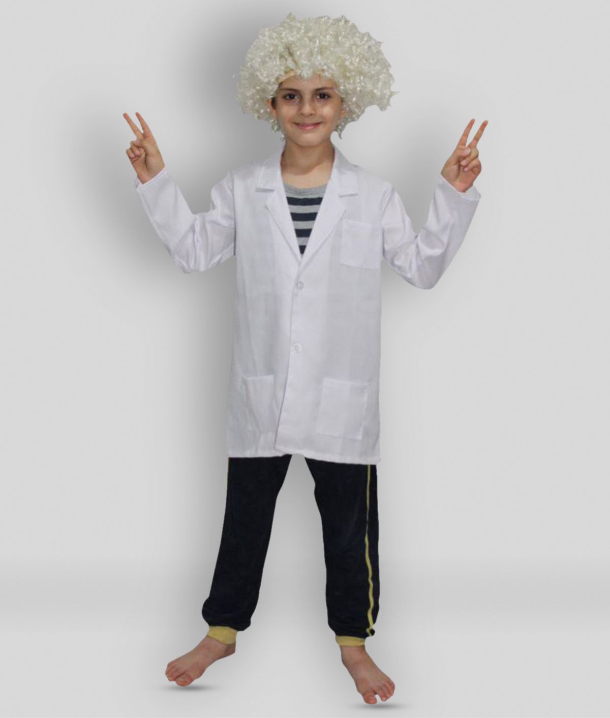     			Kaku Fancy Dresses Einstine Costume,Scientist Costume For Kids School Annual function/Theme Party/Competition/Stage Shows Dress