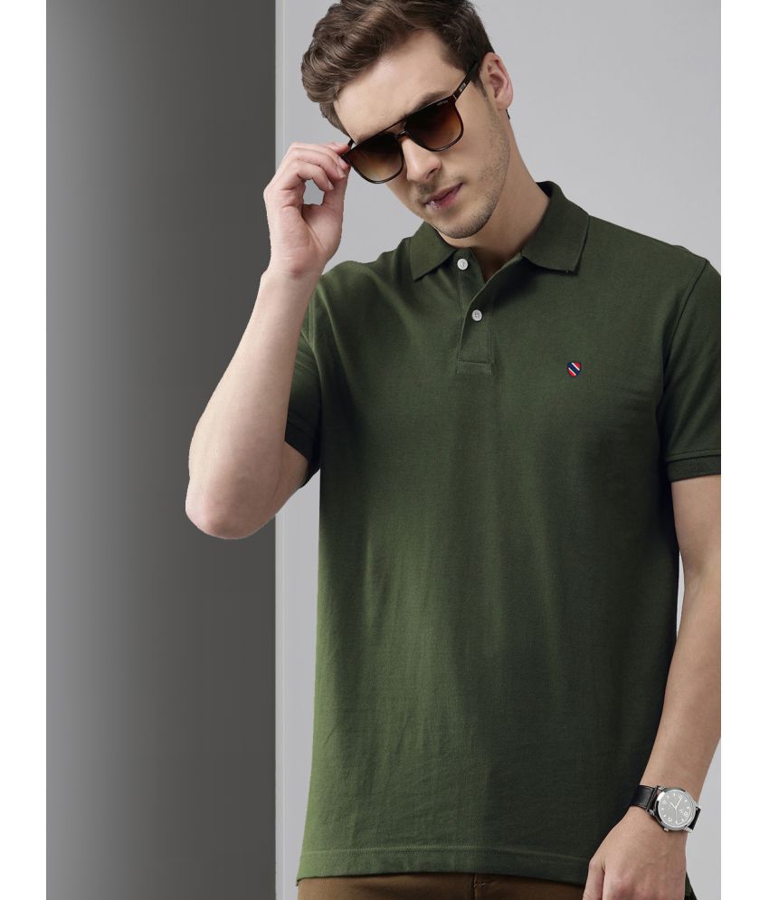     			Merriment - Olive Green Cotton Blend Regular Fit Men's Polo T Shirt ( Pack of 1 )