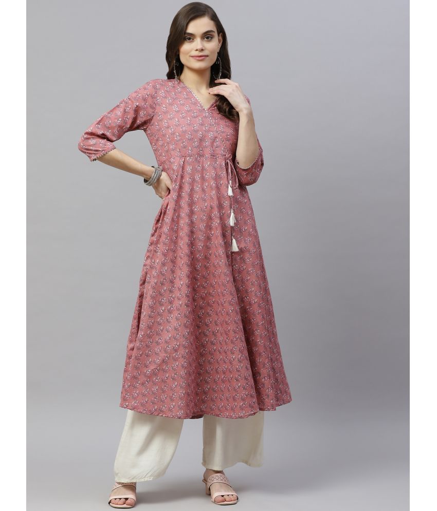     			miravan - Pink Cotton Women's Angrakha Kurti ( Pack of 1 )