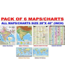 MAPS FOR UPSC (PACK OF 6) INDIAN CONSTITUTION, INDIAN HISTORY, INDIA POLITICAL, INDIA PHYSICAL, WORLD POLITICAL, WORLD PHYSICAL MAP CHART POSTER All Maps/Chart size : 100x70 cm (40"x28" inch)