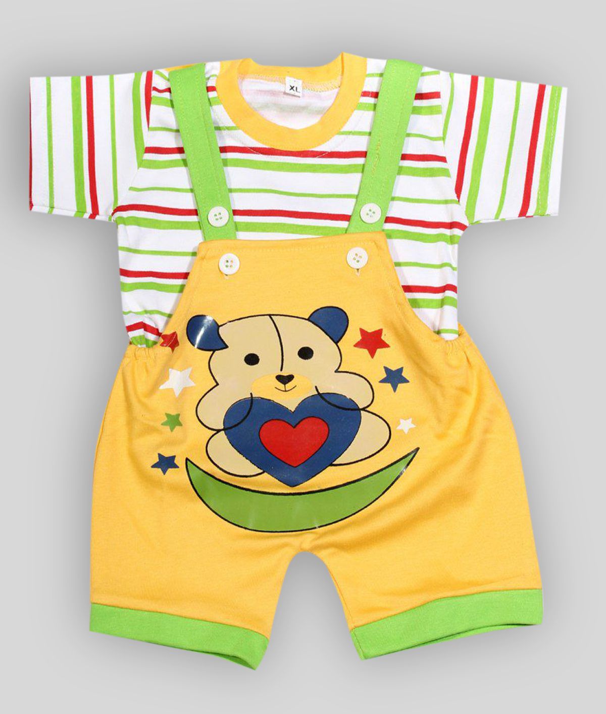     			Babeezworld - Multicolor Cotton Dungaree Sets For Baby Boy ( Pack of 1 )