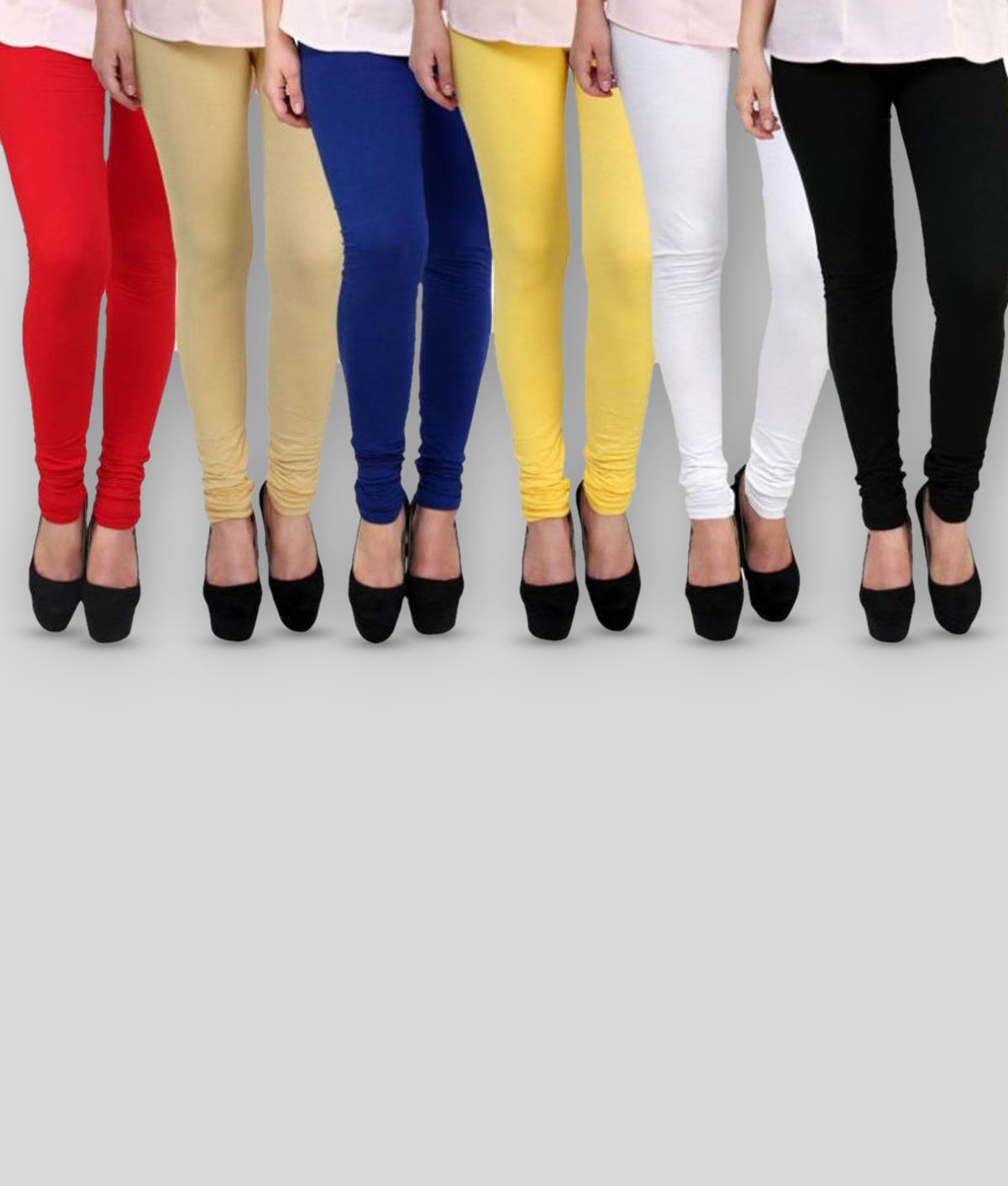     			FnMe - Multicolor Cotton Blend Women's Leggings ( Pack of 6 )