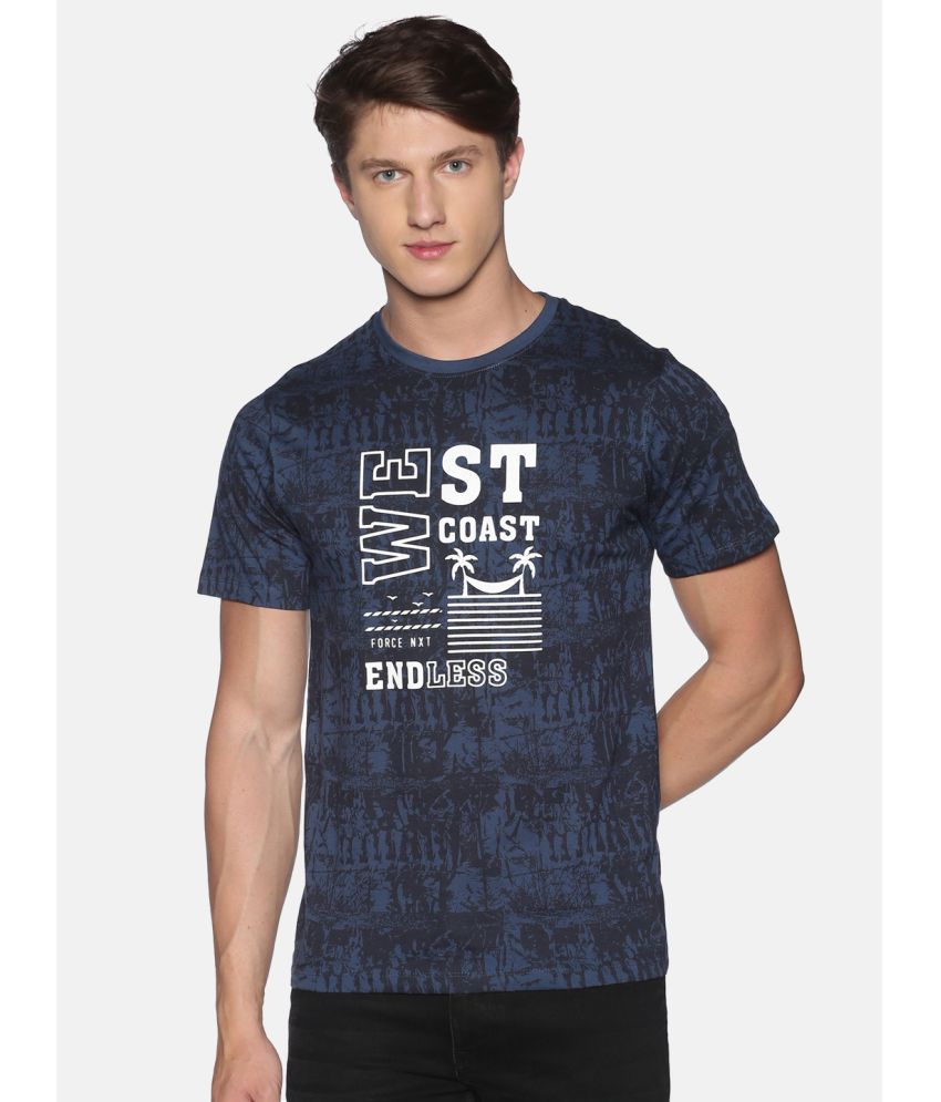     			Force NXT - Blue Cotton Regular Fit Men's T-Shirt ( Pack of 1 )