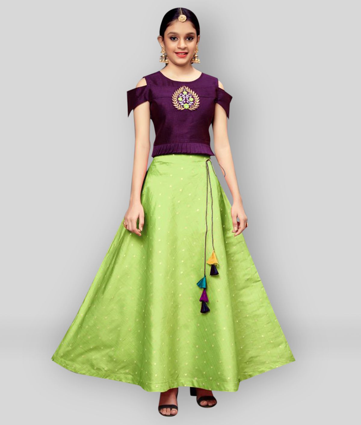 Mirrow Trade Girl's Ethnic Wear Western Style Lehenga Choli Set