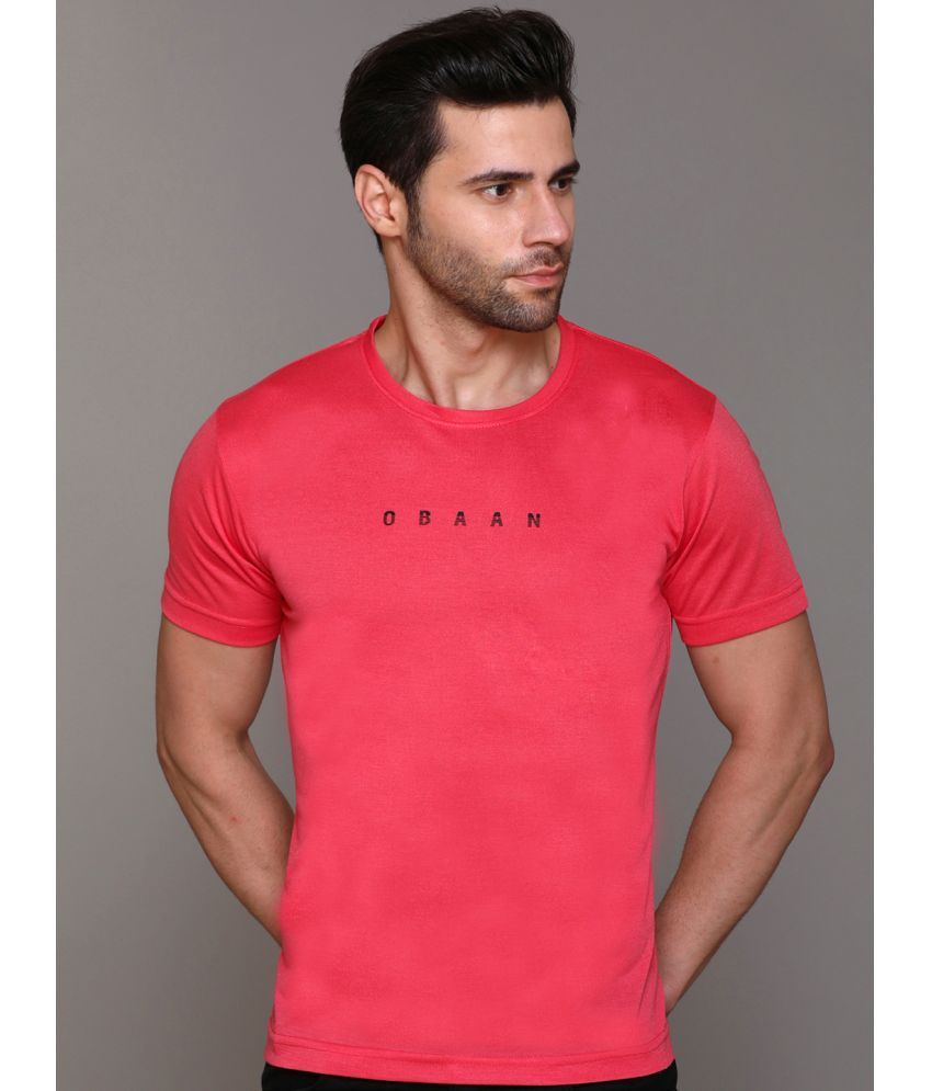     			OBAAN - Dark Pink Cotton Blend Regular Fit Men's T-Shirt ( Pack of 1 )