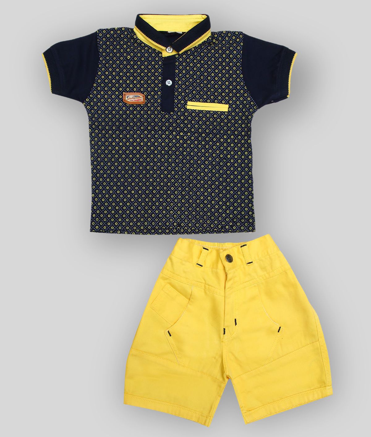     			Zadmus - Yellow Cotton Boys T-Shirt & Shorts ( Pack of 1 )