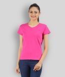 Ap'pulse - Fluorescent Pink Cotton Regular Fit Women's T-Shirt ( Pack of 1 )