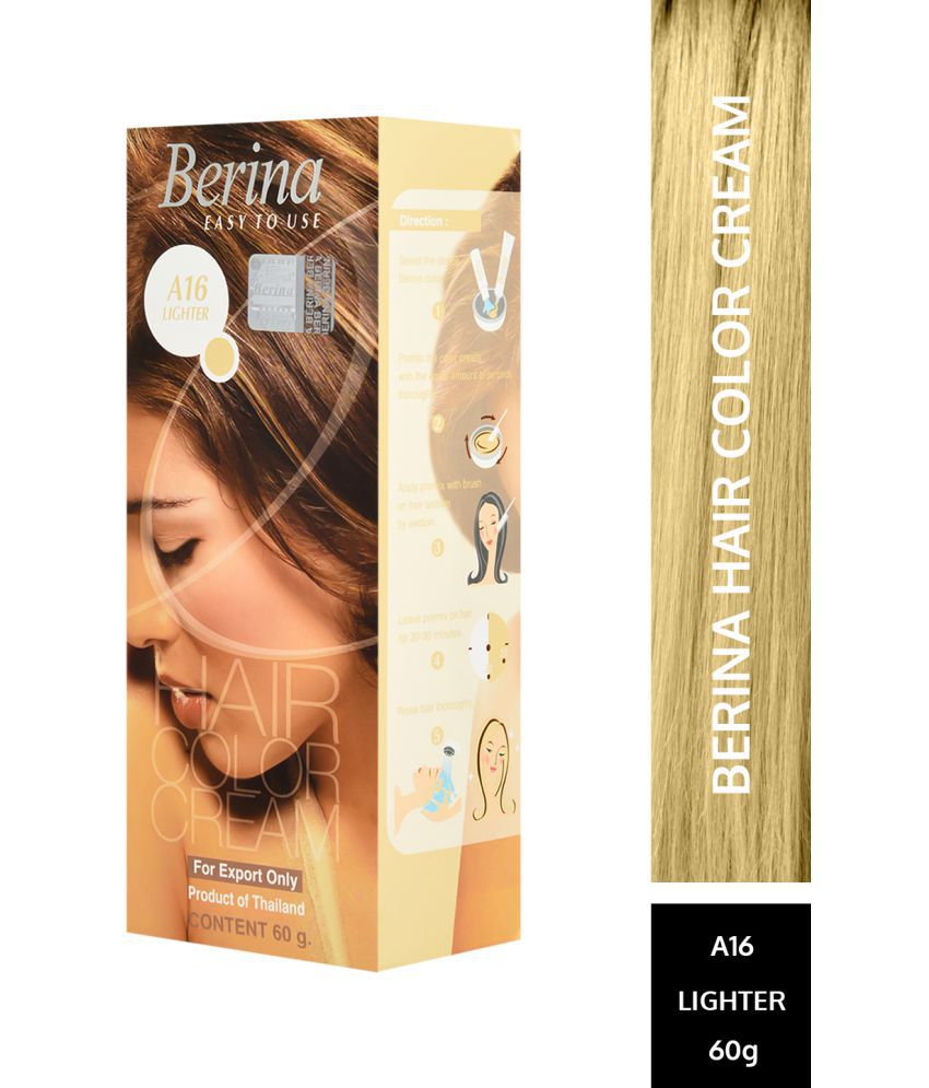 Berina Hair Color Cream A16 Long Lasting Shine Permanent Hair Color Lighter  for Women & Men 60 g Pack of 1: Buy Berina Hair Color Cream A16 Long  Lasting Shine Permanent Hair
