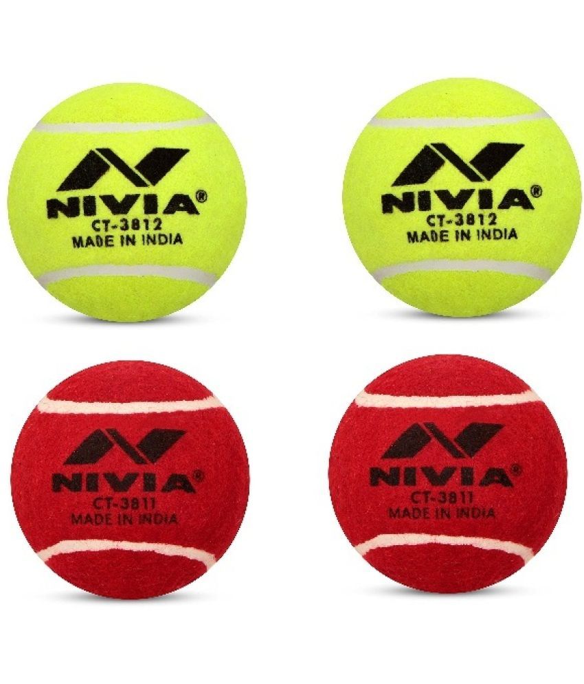 Nivia Multicolor Hard Tennis Ball ( Pack of 4 ) Buy Online at Best